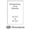 Betriebsanleitung MZ ES 125/1 150/1