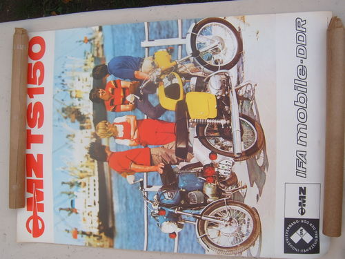 original DDR MZ TS 150 Werbeplakat groß