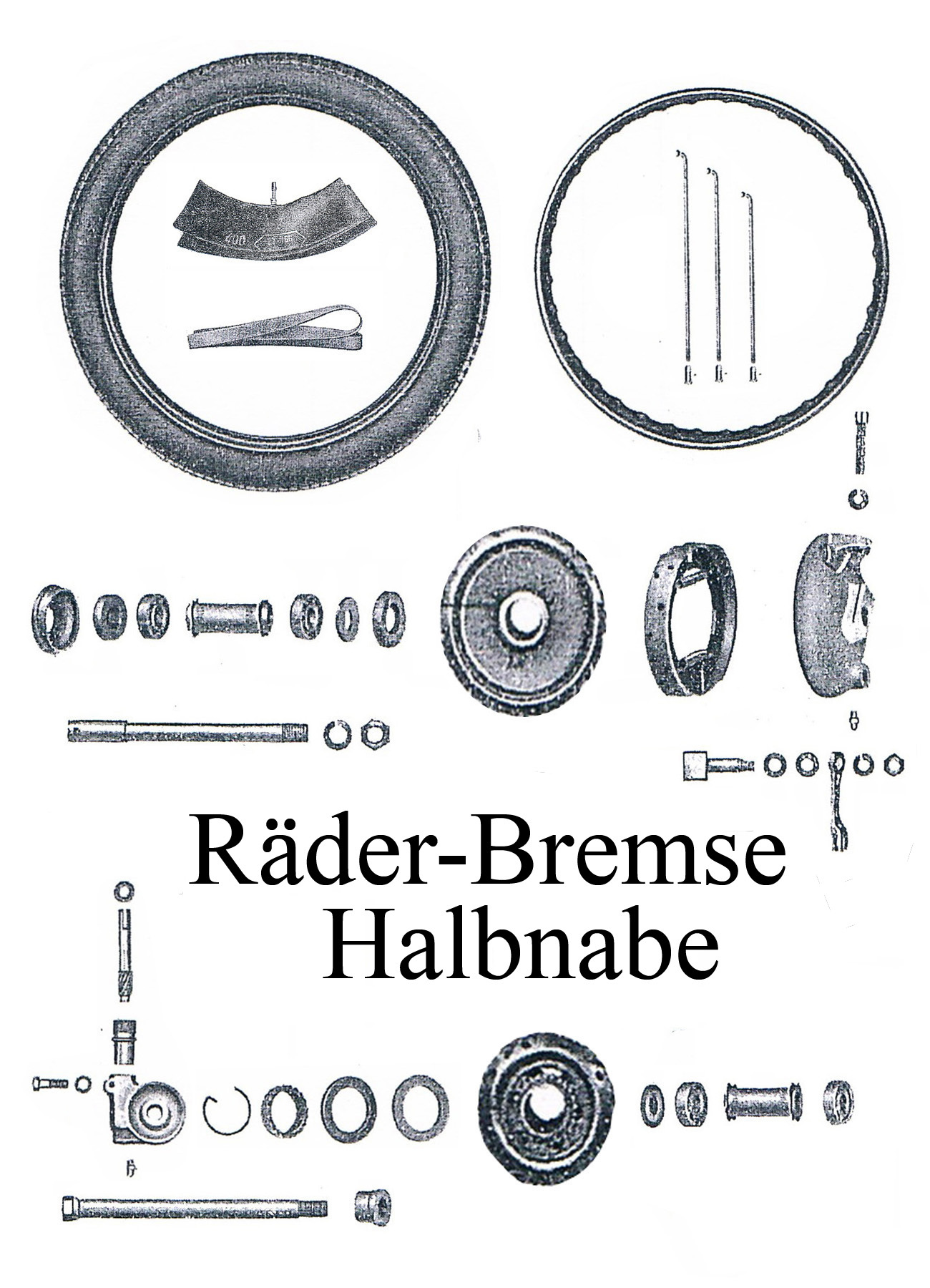 DDR-Motorrad IFA MZ RT 125 Ersatzteileliste Räder Bremse Halbnabe Reifen Felgenband Speichen Backen Nocken Achsen Radlager Schraube
