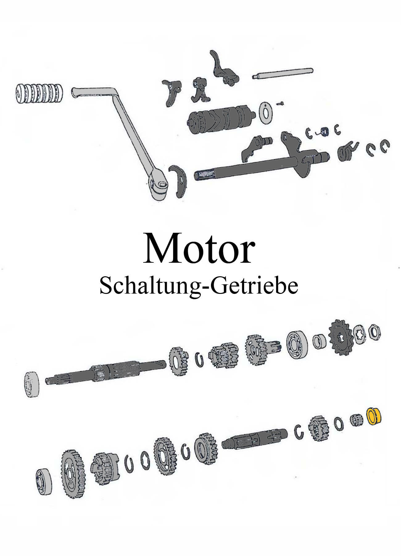 MZ ETZ 125-150 Ersatzteileliste Motor 5-Gang-Getriebe Fußschaltung Hebel Gummi Welle Zahnrad Schaltrad Gummi