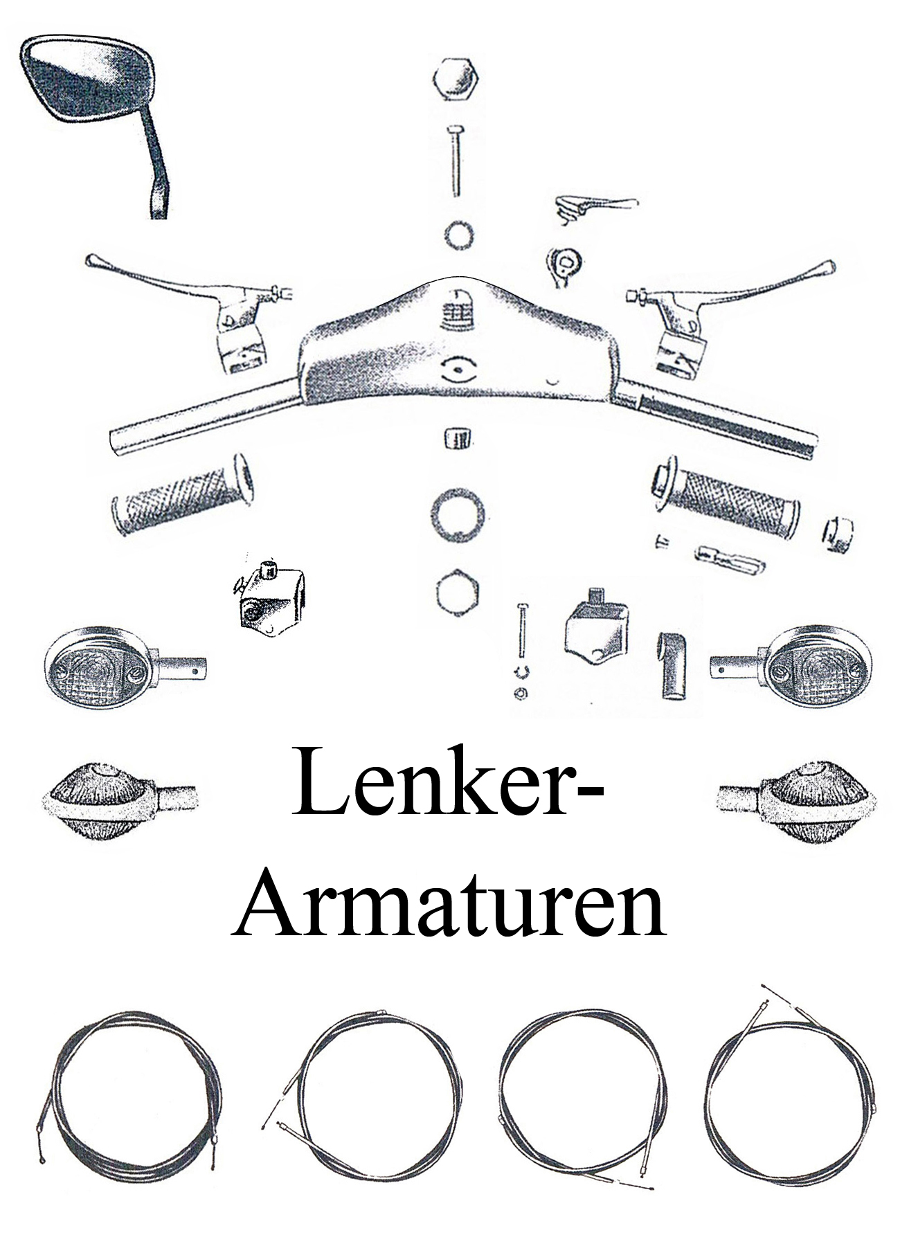 MZ ES 125-150/0-1 Ersatzteileliste Lenker Blinker Spiegel Schalter Armaturen