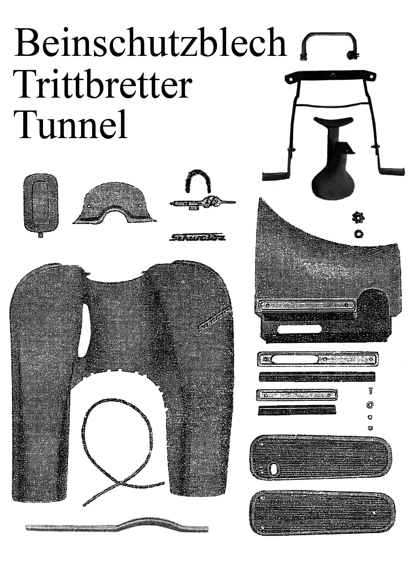 Simson Schwalbe KR51/0 KR 51/1 Ersatzteile Beinschutzblech Trittbrett Tunnel